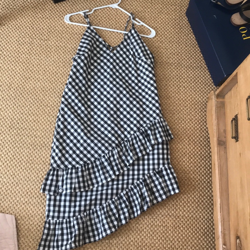 Black and White Gingham Dress with ruffles